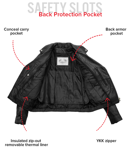 Lesley - Women's Motorcycle Leather Jacket - BHBR