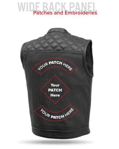 Downside Perforated Men's Motorcycle Leather Vest