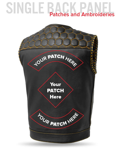 Hornet Men's Club Style Leather Vest
