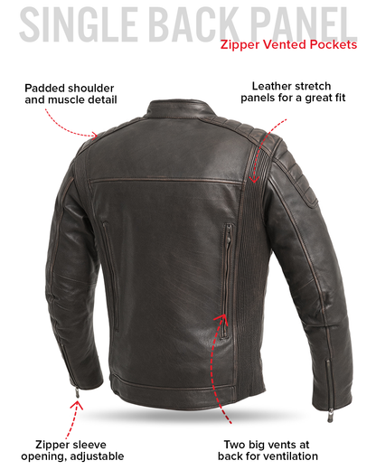 Crusader Men's Motorcycle Leather Jacket