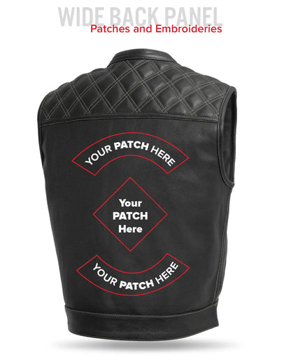 Upside Perforated Men's Club Style Leather Vest