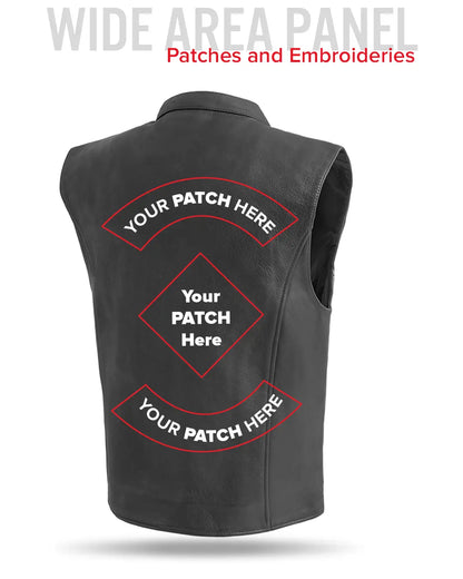 Club House Men's Leather Motorcycle Vest