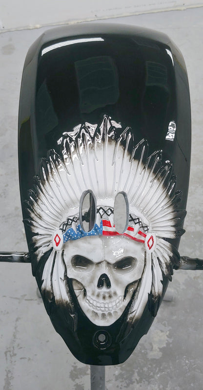 Indian 3D skull warbonnet theme console