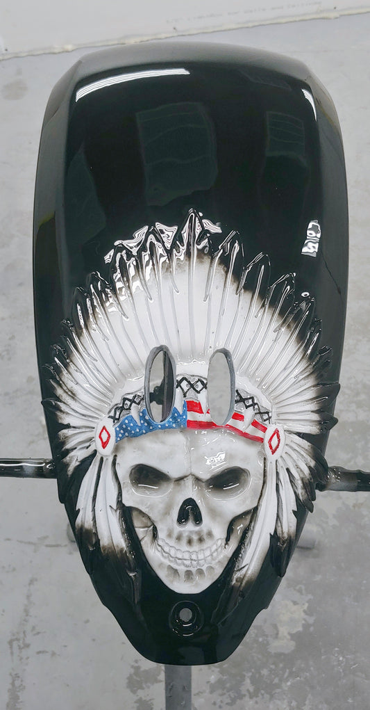 Indian 3D skull warbonnet theme console