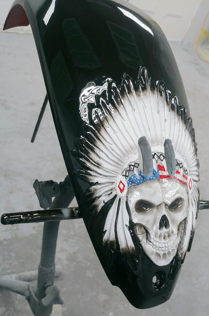 Indian 3D skull warbonnet theme console