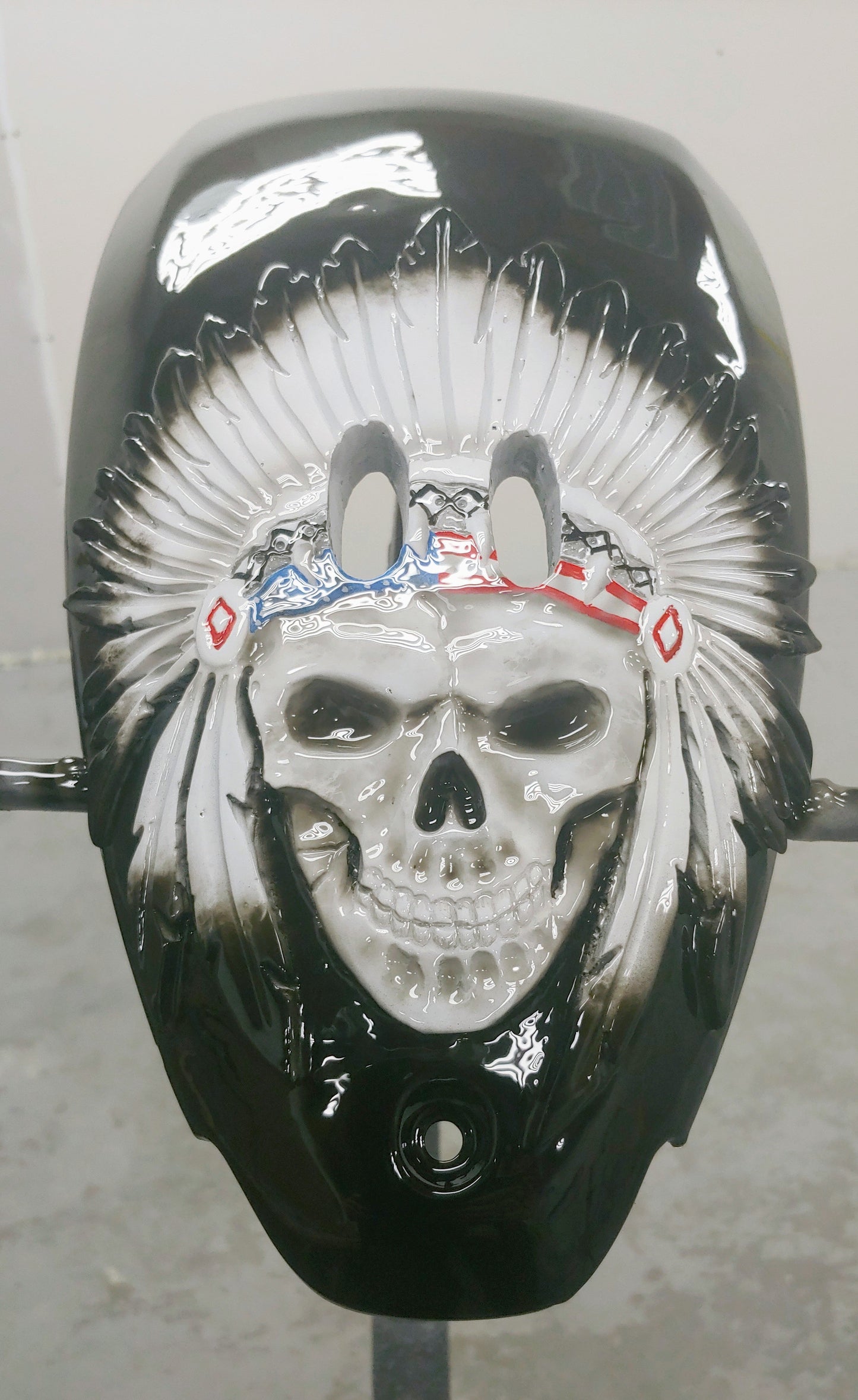 Indian 3D skull warbonnet theme console