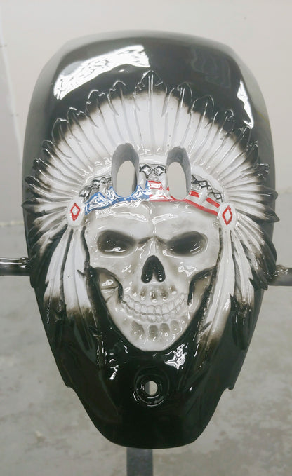 Indian 3D skull warbonnet theme console