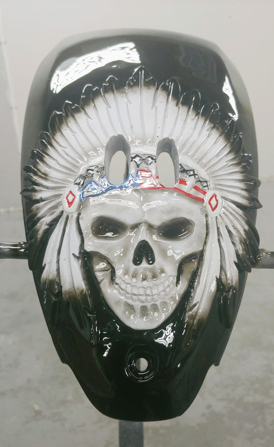 Indian 3D skull warbonnet theme console