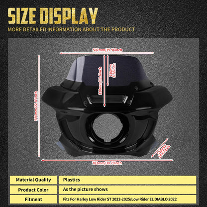 Motorcycle Headlight Fairing Cover Front Mask Head Light Mount Kit For Harley Softail 2018-up Low Rider 2022-2025 Dyna 2006-2017