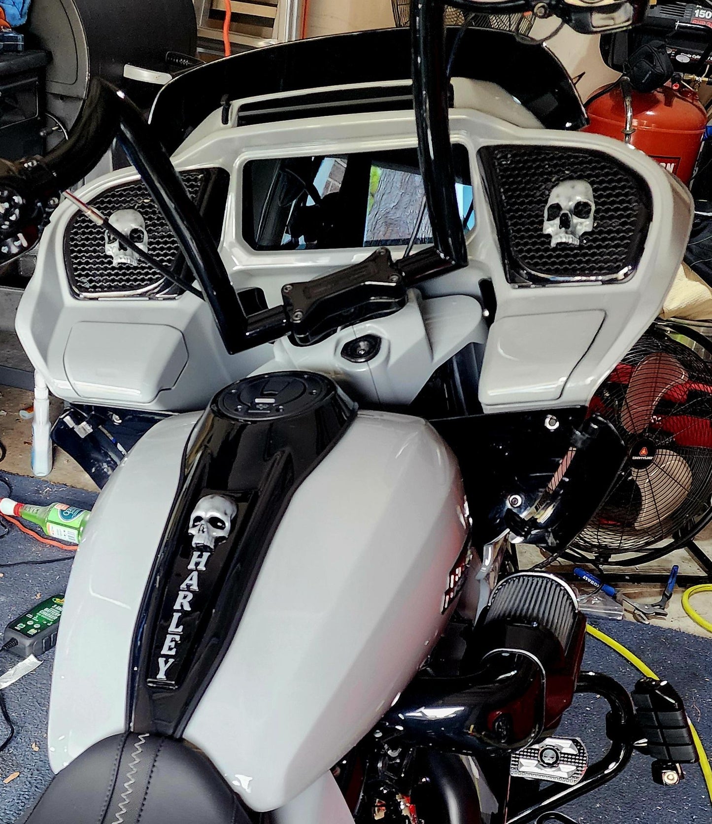 98-2024 Road Glide 3D Ancient Skull speakers grill covers set
