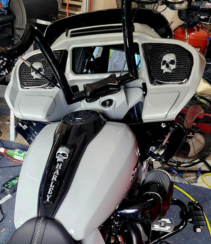 98-2024 Road Glide 3D Ancient Skull speakers grill covers set