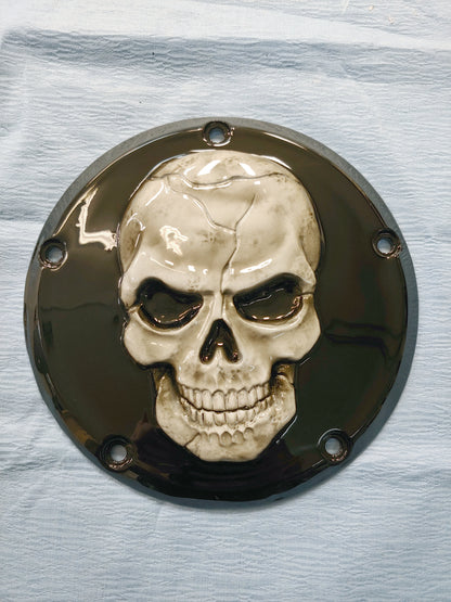 3D Skull Harley derby cover