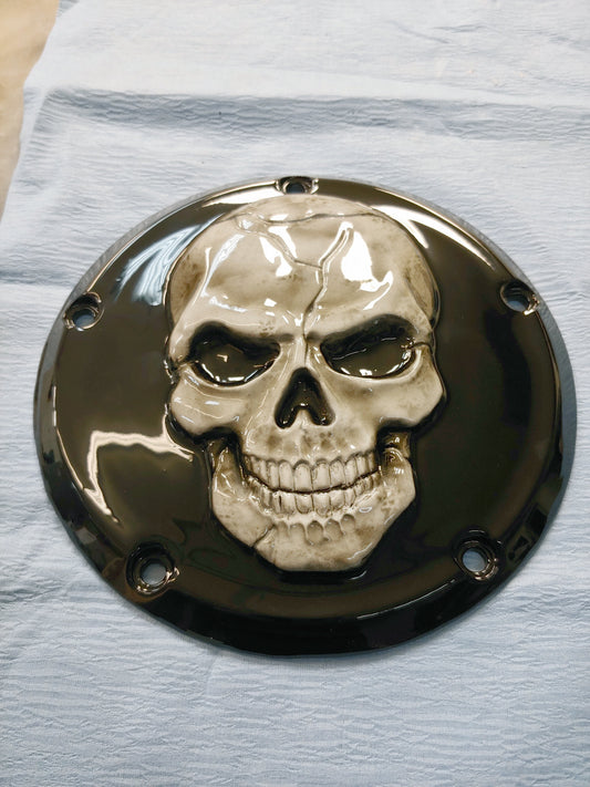3D Skull Harley derby cover