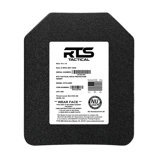 RTS Tactical LWR5 Rifle Special Threats NIJ 0101.06 Level III+ Insert - 10X12