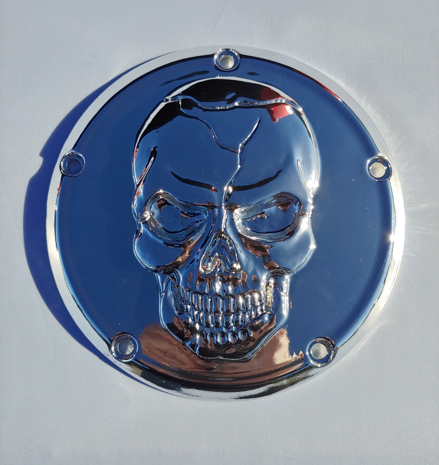Chrome 3D skull derby Cover
