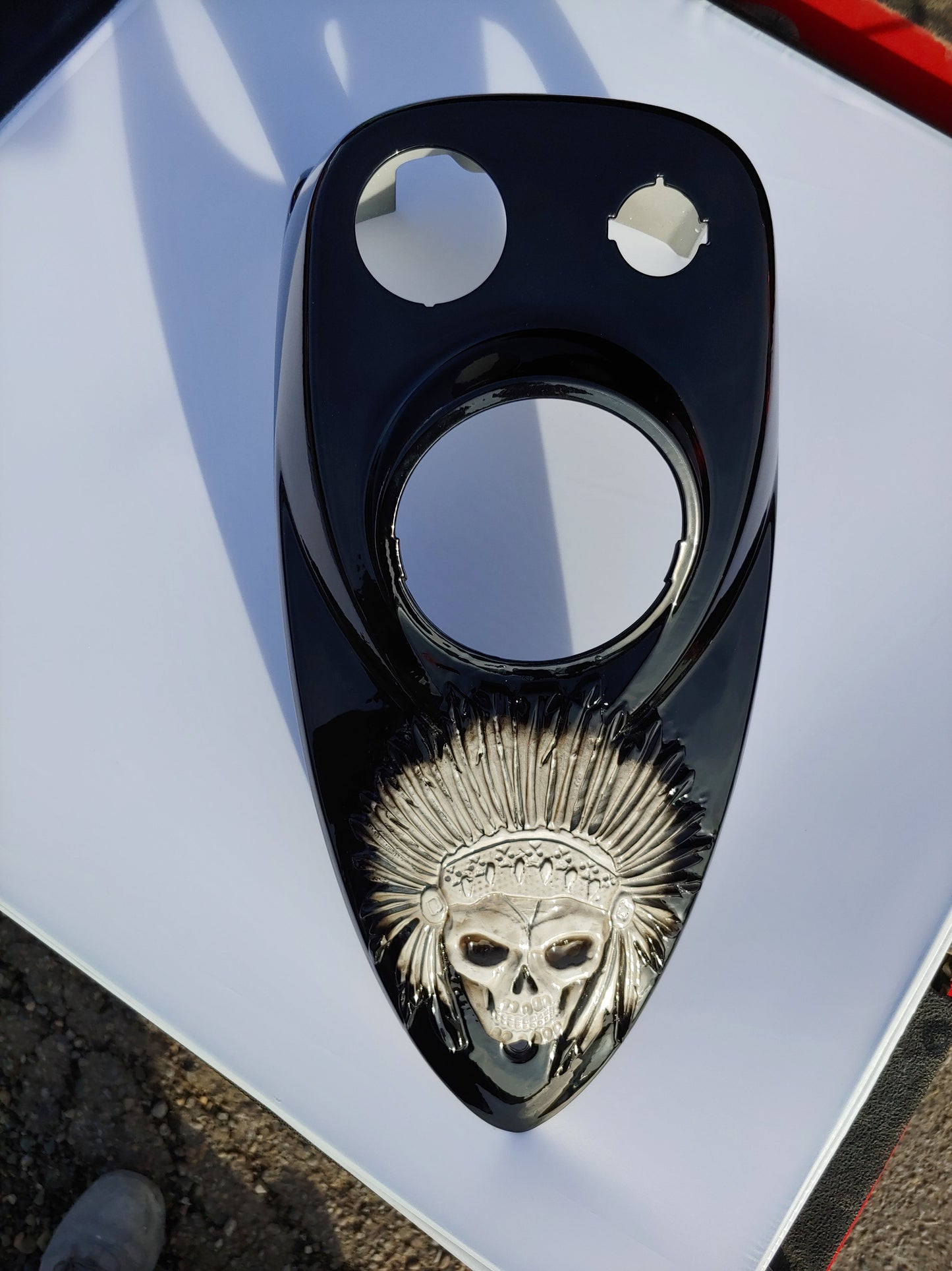 Indian chief vintage 3D skull warbonnet theme console