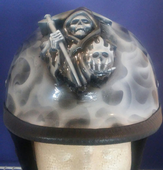 Harley Half Motorcycle Grimm Reaper helmet