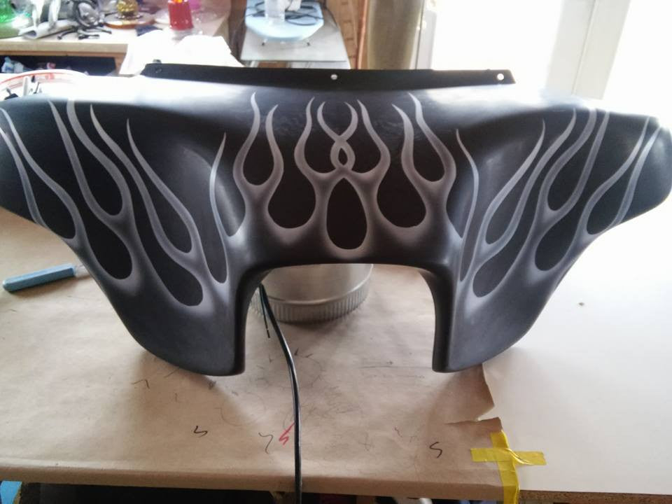 Harley Fairing Ghost Flames
