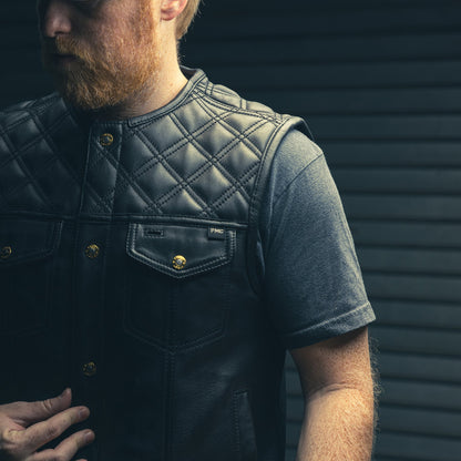 12 Gauge Men's Motorcycle Leather Vest