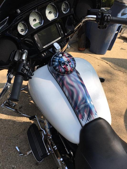 Harley Tattered American flag console