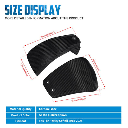 Motorcycle Carbon Fiber Battery Side Cover Frame Guard Panel Fairing Kit For Harley Softail 18-25 Low Rider ST Fat Boy Breakout