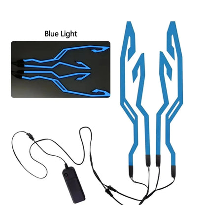 Waterproof Motorcycle Helmet LED EL Light Strip, 4‑Mode Flashing Warning Sticker Night Safety Riding Light Kit for Bike Helmet