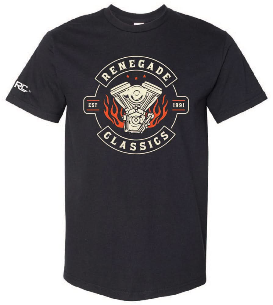 RC Rocker Vintage Black Mens Motorcycle  T-Shirt
