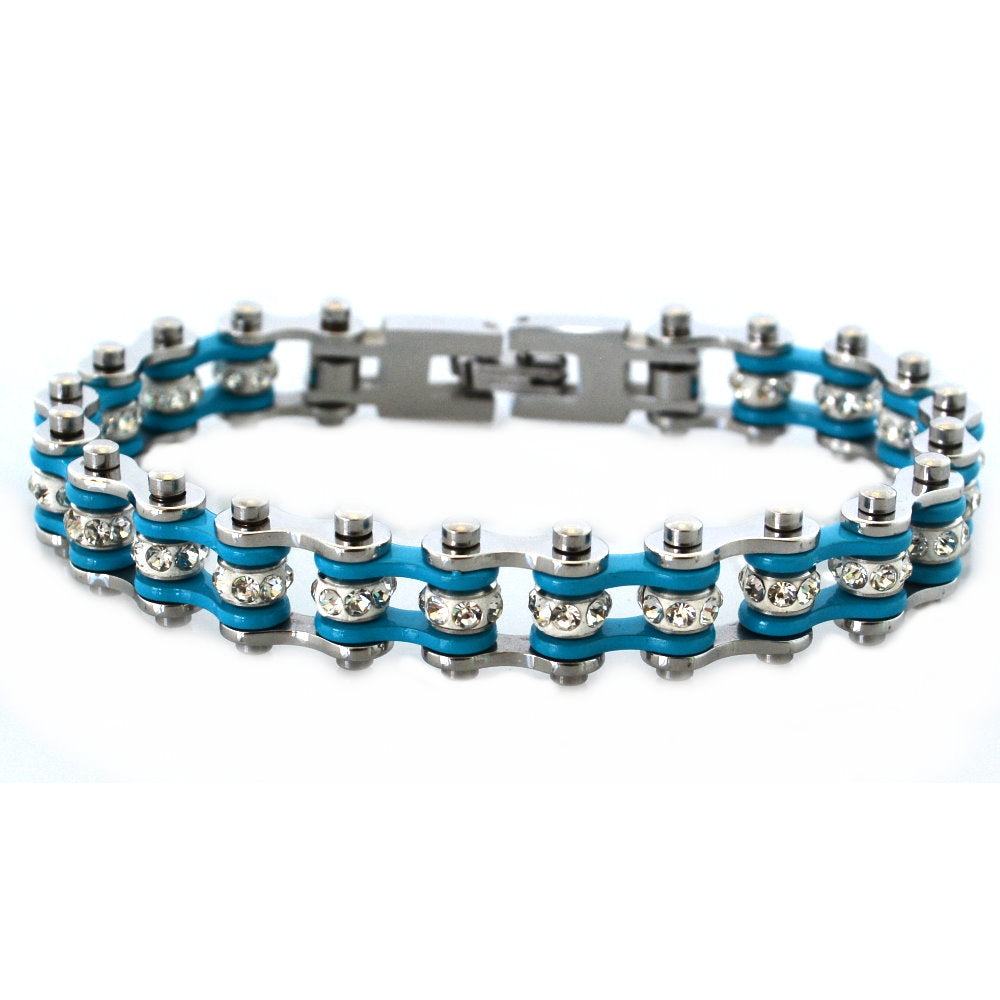 SK2004  Mini Size Two Tone Silver Turquoise With White