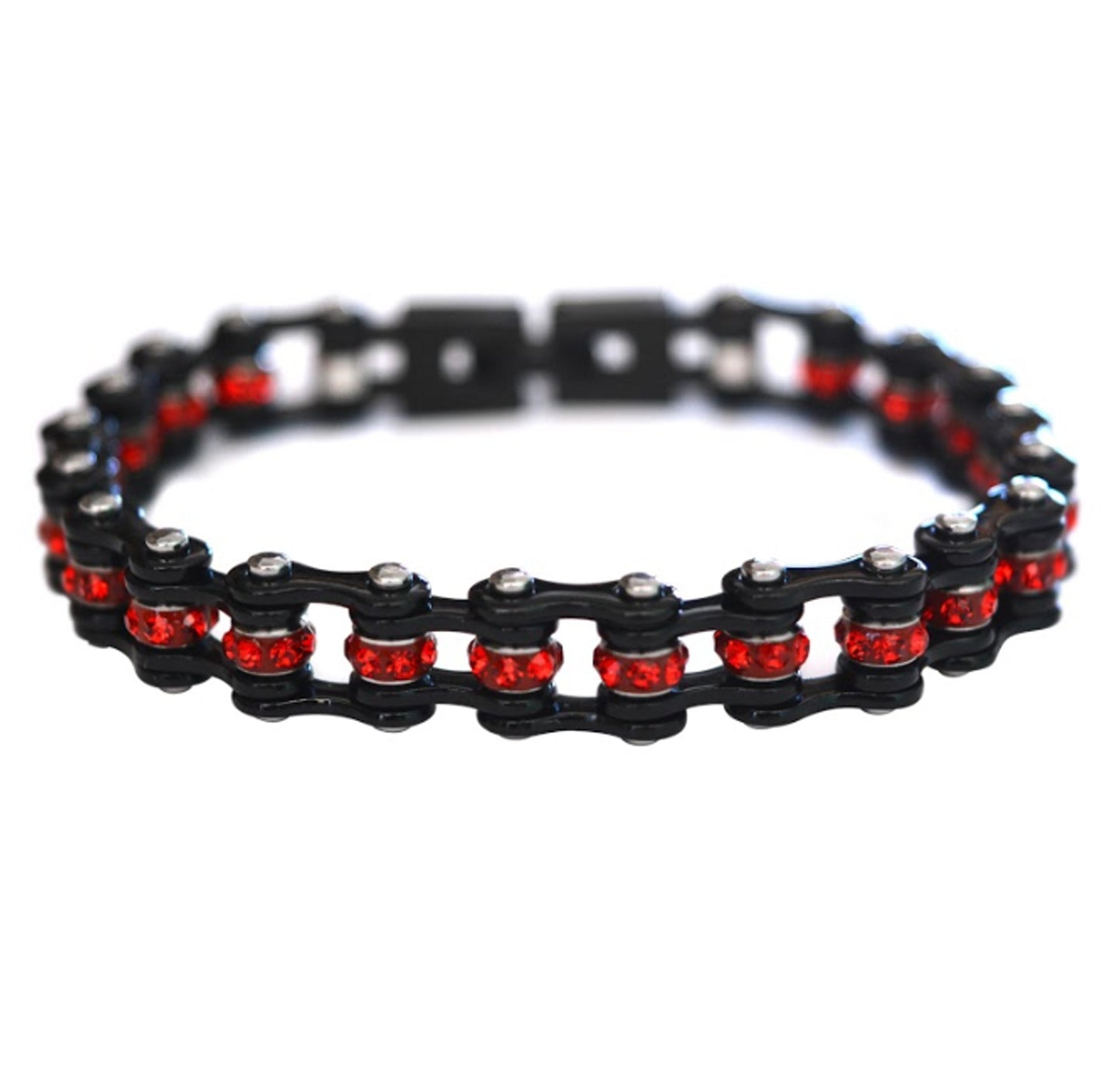 SK2007  Mini Size All Black With Red Crystal Centers