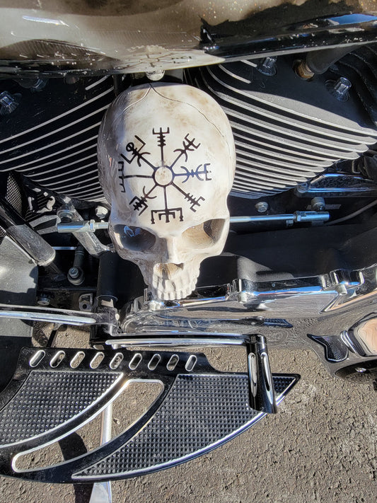 3D ancient skull viking compass