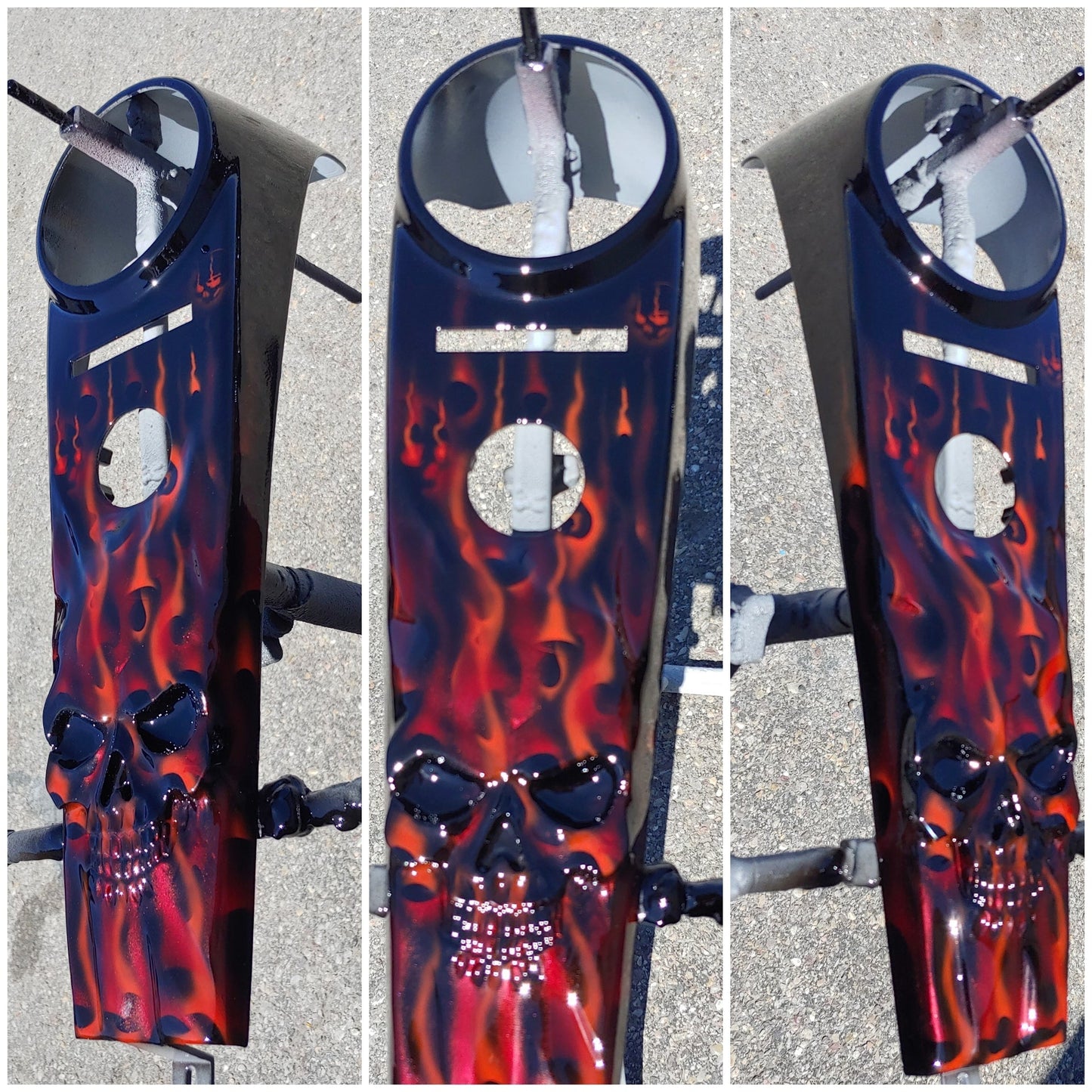 Harley Davidson softail console 3D flaming skull theme