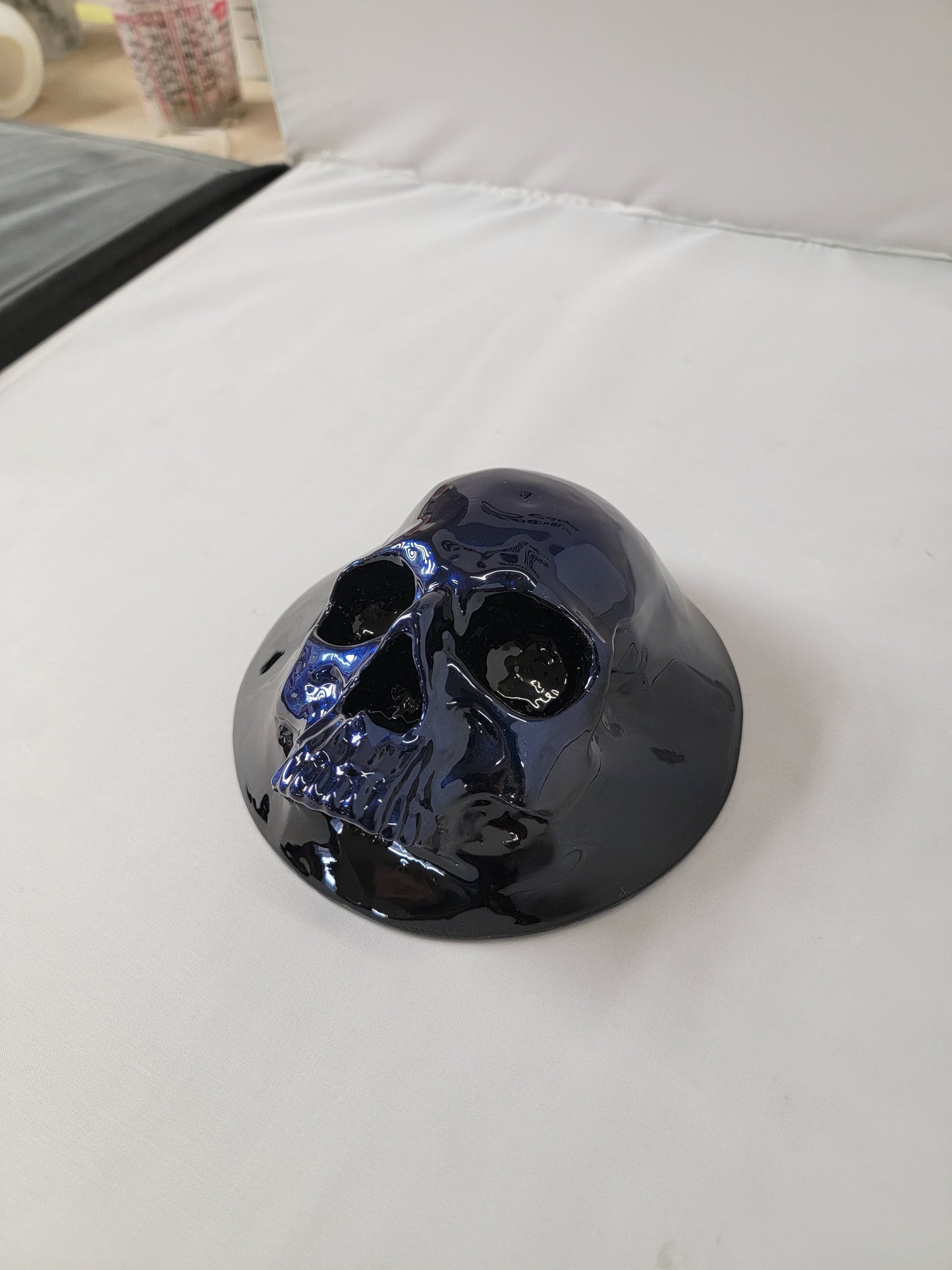 Ancient skull stretching through Honda Fury 14-21 derby cover