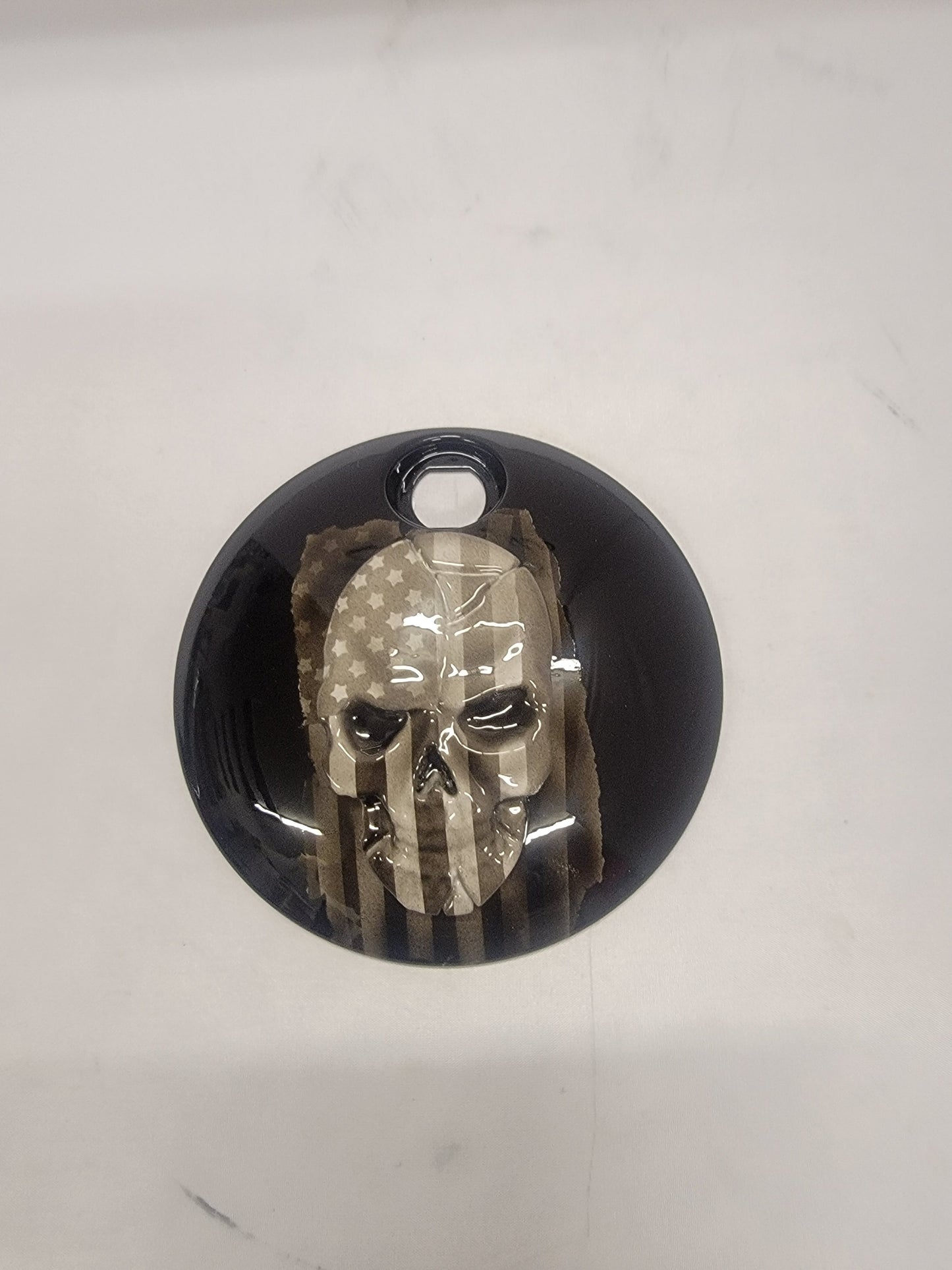 Skull American flag Harley fuel door