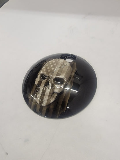 Skull American flag Harley fuel door
