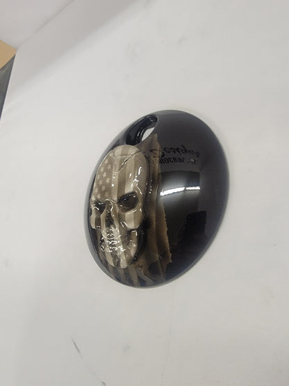 Skull American flag Harley fuel door