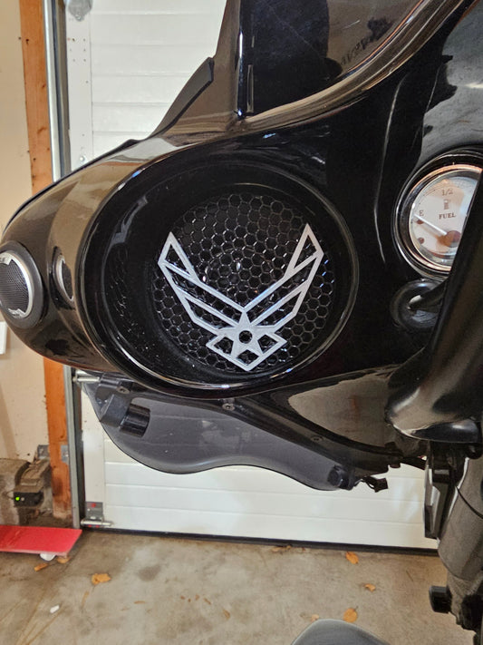97-25+ Harley inner Touring 3D Air Force speakers grill covers set