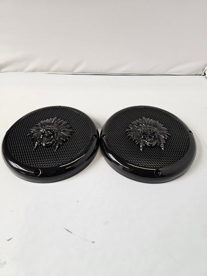 A set of bag 3D skull warbonnet speakers grill covers
