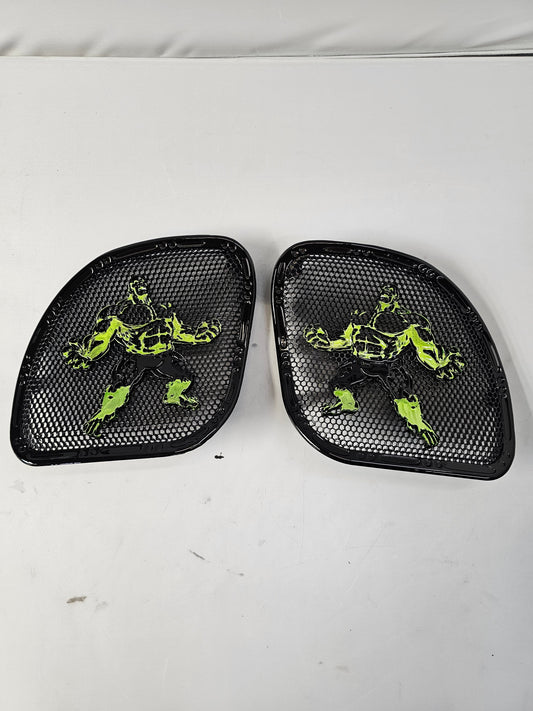 98-2024 Road Glide 3D Hulk speakers grill covers set