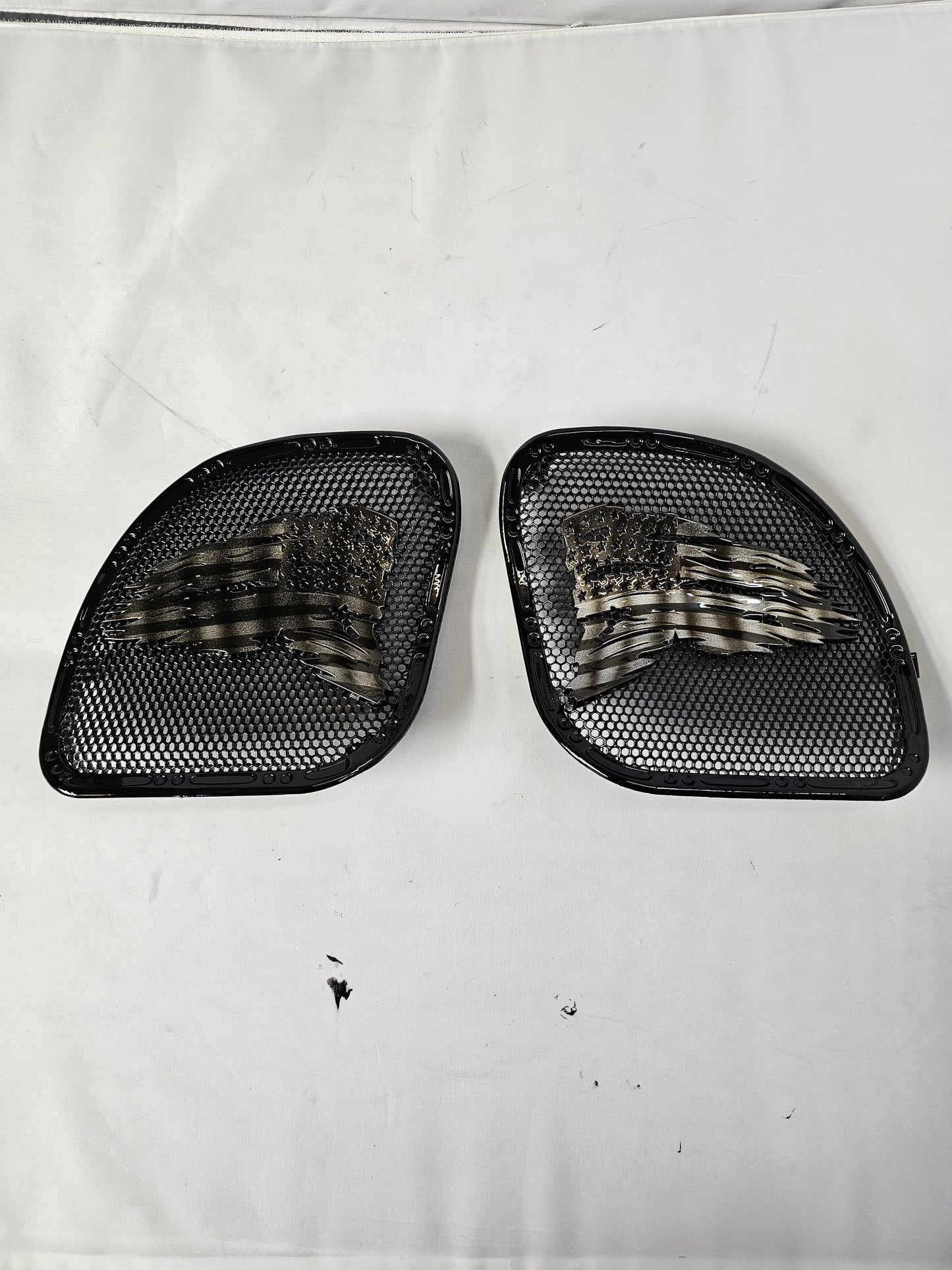 98-2024 Road Glide 3D tattered flag speakers grill covers set