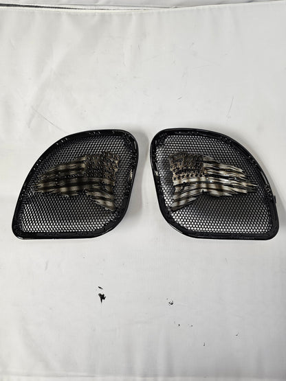 98-2024 Road Glide 3D tattered flag speakers grill covers set