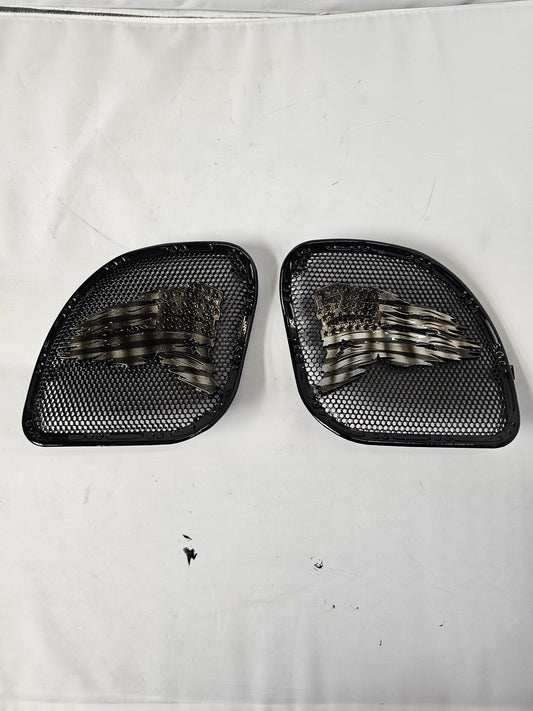 98-2024 Road Glide 3D tattered flag speakers grill covers set