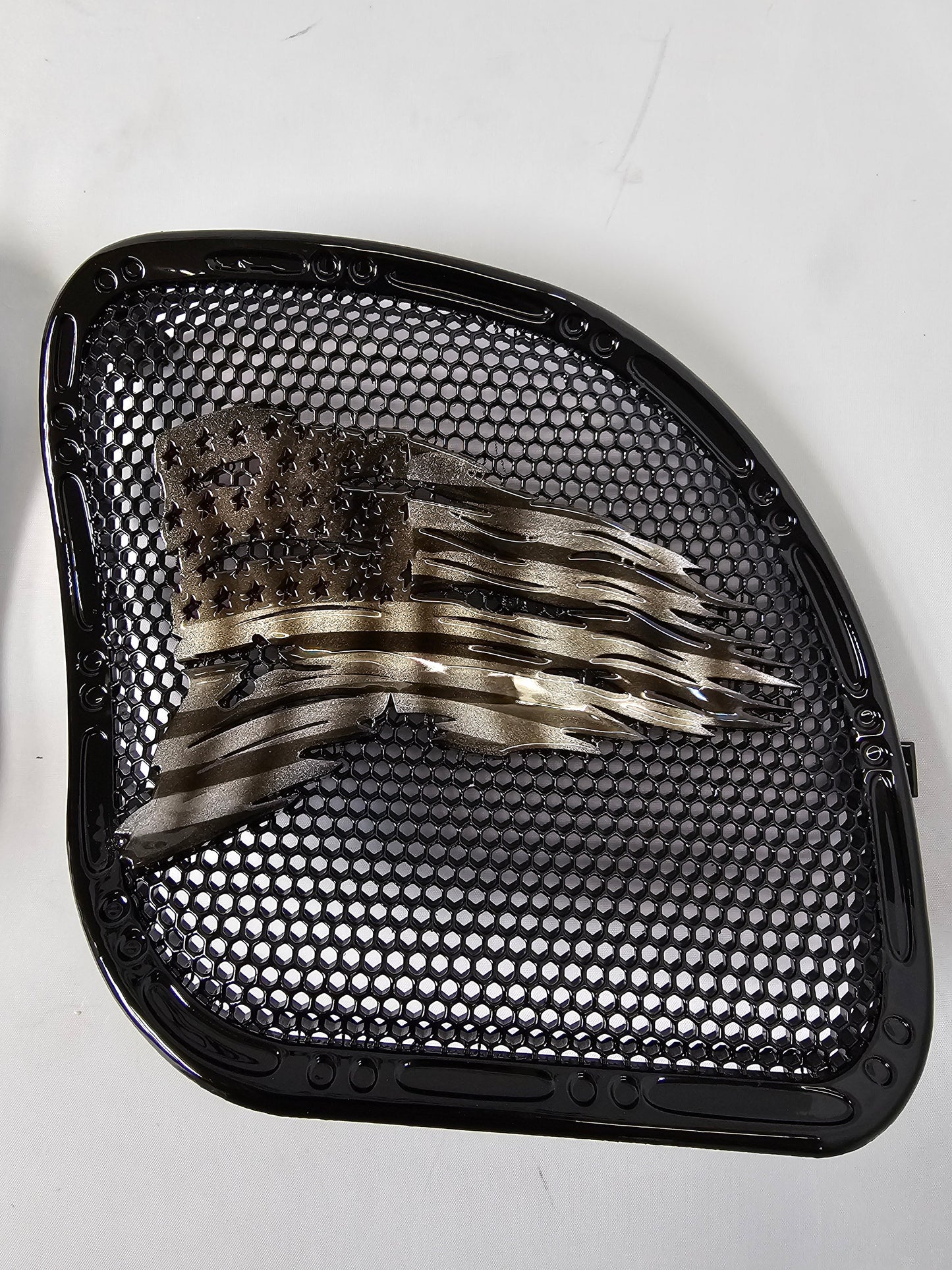 98-2024 Road Glide 3D tattered flag speakers grill covers set
