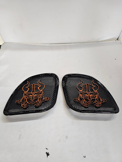 98-2024 Road Glide 3D Shield Maiden speakers grill covers set