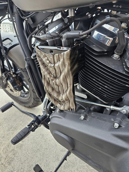 Draped American flag coil cover