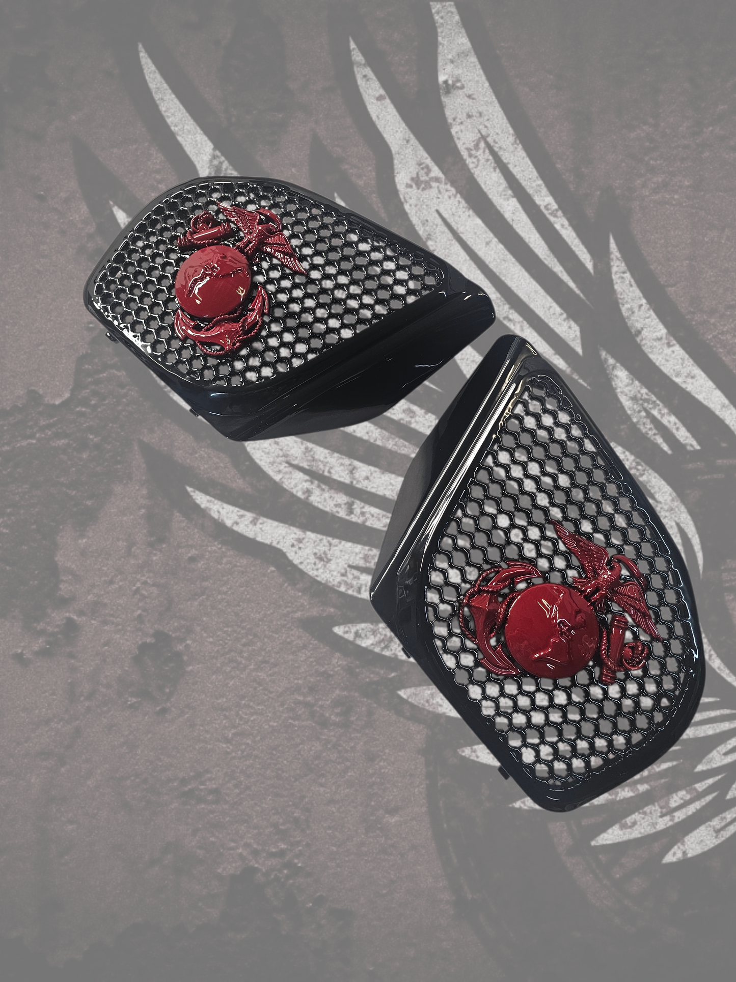 98-2024 Road Glide 3D USMC speakers grill covers set
