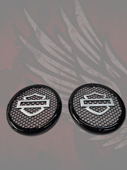 A set of bag shield theme speakers grill covers