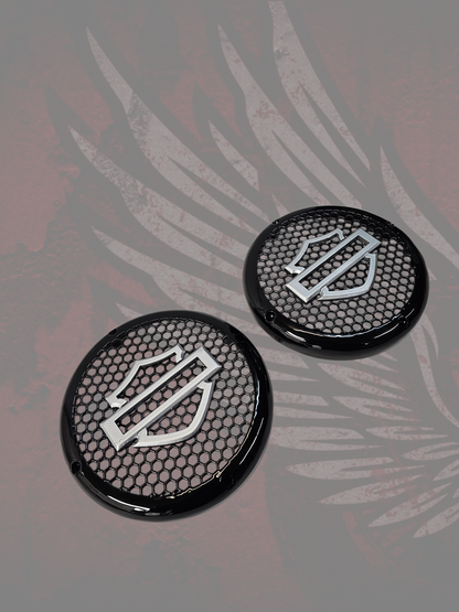 A set of bag shield theme speakers grill covers