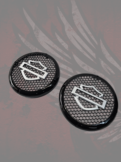 A set of bag shield theme speakers grill covers