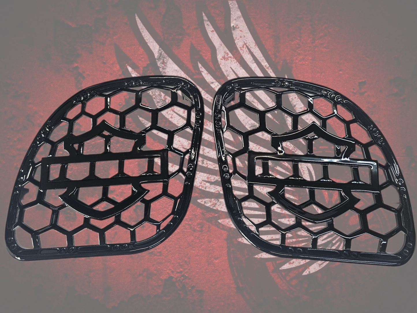 98 to 2024 Road Glide 3D shield speakers grill covers set