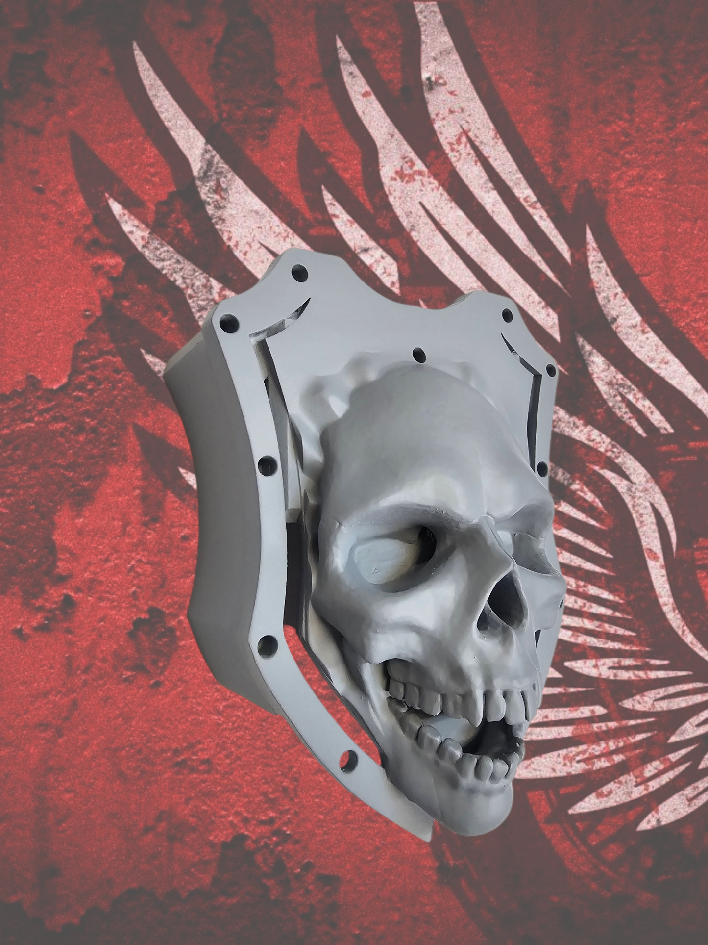 3D screaming skull coil cover